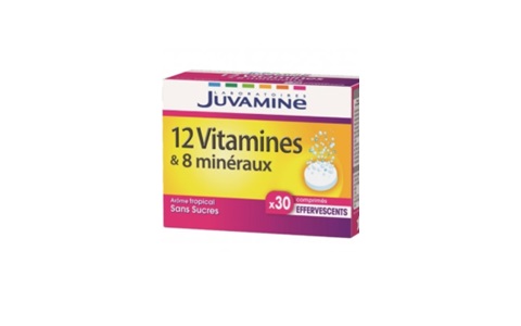 Réf CA09 - JUVAMINE – 12 Vitamines et 8 Minéraux - 30 Comprimés Effervescents
