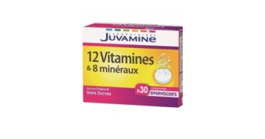 Réf CA09 - JUVAMINE – 12 Vitamines et 8 Minéraux - 30 Comprimés Effervescents